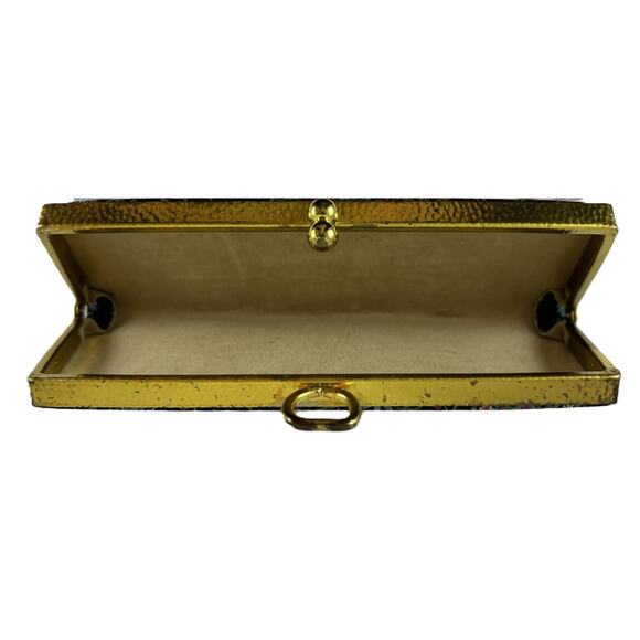 Vintage Eyeglass Case Retro Pattern with Gold Frame - Picture 3 of 8
